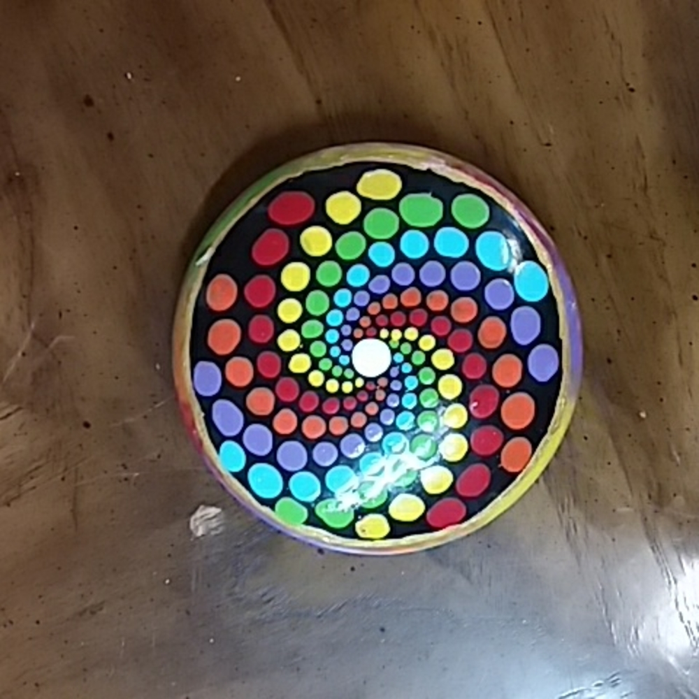 Painted concrete rock